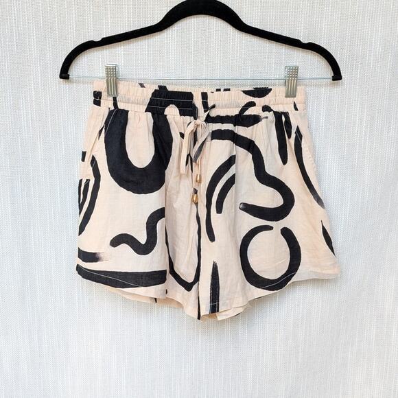 Seven Wonders Sand/Black York Cotton High Waist Mini Shorts, size S - Picture 1 of 8